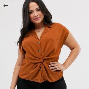 NWT Asos curve rust tie detail top
